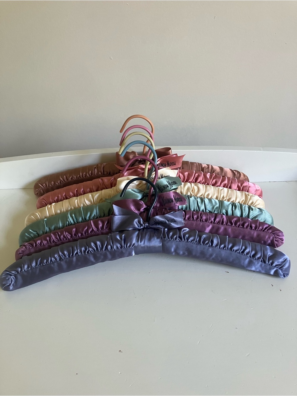 Set of Six Silk Satin Padded Hangers